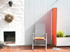 1x Rahmen - Windfester faltbarer Paravent - Farbe uni terracotta/orange