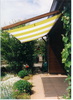 Sonnensegel 270 x 140 cm - Farbe gelb-wei� - Blockstreifen