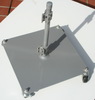 Fu�platte rollbar - 4x Rollen davon 2x feststellbar - Fu�plate 35 x 35 cm metallic grau