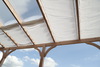 Sonnenschutzsegel Terrassendach  -  91 x 275 cm  -  uni wei�  -  mit 26x Laufhaken + 2x Stopper