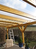Sonnenschutzsegel Terrassendach - 91 x 330 cm - uni wei�  -  mit 34x  Laufhaken + 2x Stopper