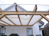 Sonnensegel Terrassendach  -  61 x 330 cm  -  uni wei�  -  mit 34x  Laufhaken + 2x Stopper