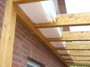 Sonnensegel Terrassendach  -  58 x 330 cm  -  uni wei� - mit 34x Laufhaken + 2x Stopper
