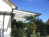 Sonnensegel Glasdach - 88 x 380 cm - uni hell elfenbein  - mit 40x Laufhaken + 2x Stopper