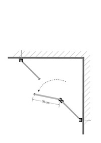 Umkleide Kabine Raumecke Dreieck (1): In Door - Bespannung Paravent Farbe: uni hell silbergrau - schwer entflammbar - waschbar