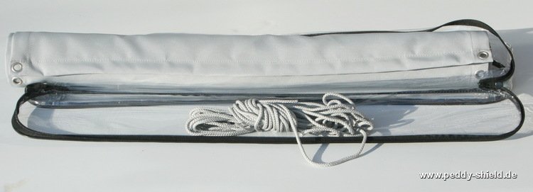 Balkonverkleidung  B75 x L500 cm Farbe uni hell silbergrau - Sichtschutz f�r Balkon und Terrasse