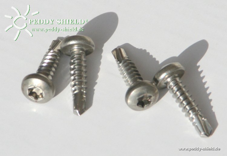 Bohrschrauben aus Edelstahl f�r schnelle Montage Seilspanner Universal an Aluminiumbleche