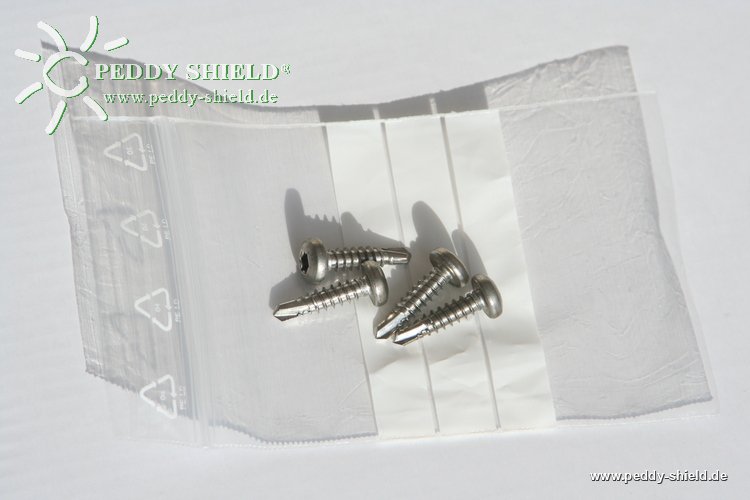 Bohrschrauben aus Edelstahl f�r schnelle Montage Seilspanner Universal an Aluminiumbleche
