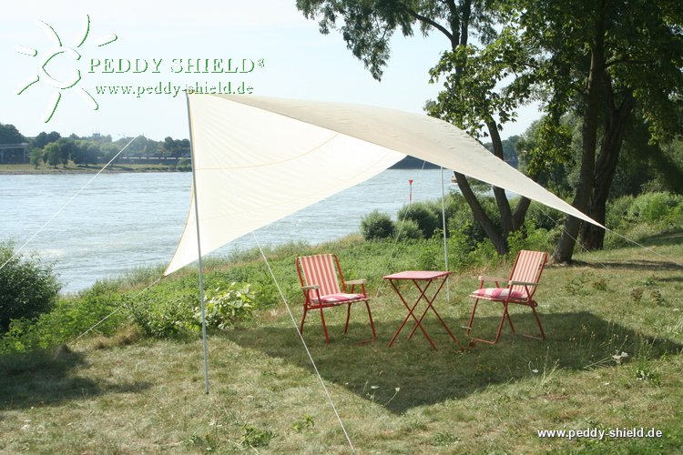 Camping-Freizeit-Sonnensegel (3) 4 x 4 m - sandfarben