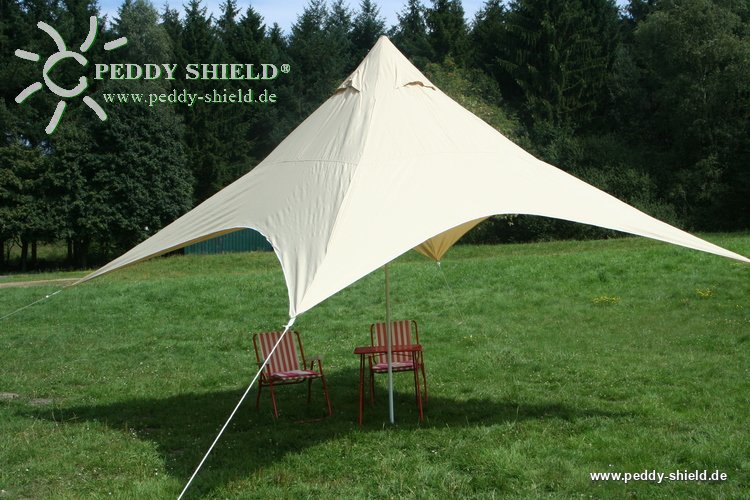 Camping-Freizeit-Sonnensegel (4) Pyramide 4 x 4 m - sandfarben