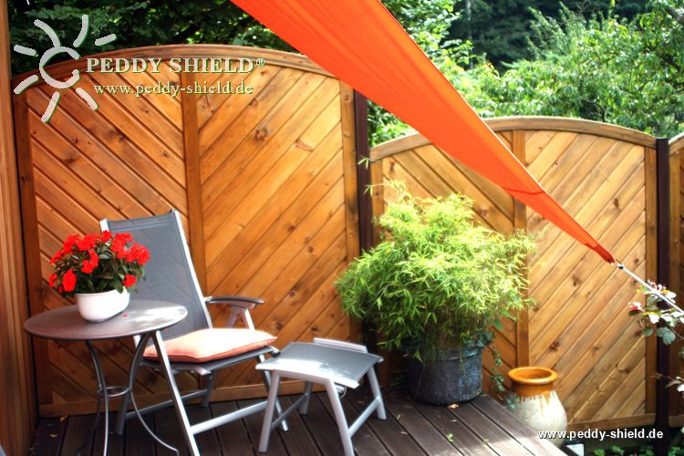 Dreiecksonnensegel 360x360x360 cm - Polyester - terracotta /orange - Wasser abweisend