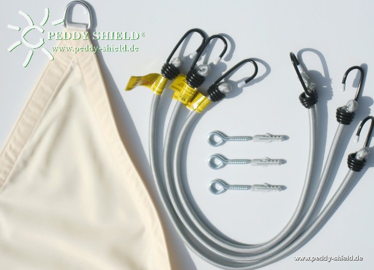 Dreiecksonnensegel 360x360x360 cm - Polyester - uni hell elfenbein - wasserabweisend