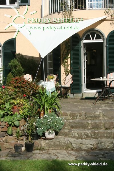 Dreiecksonnensegel 360x360x360 cm - Polyester - uni hell elfenbein - wasserabweisend