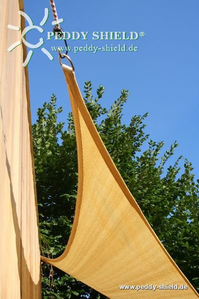 Dreiecksonnensegel 3 x 3 x 3 m - offenes Schattierungsgewebe - Farbe weizen