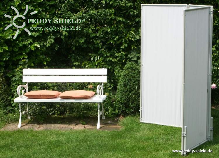 Schraub-Erdanker 2x mit Verbindungsrohr - Paraventrahmen im Garten/auf Rasen