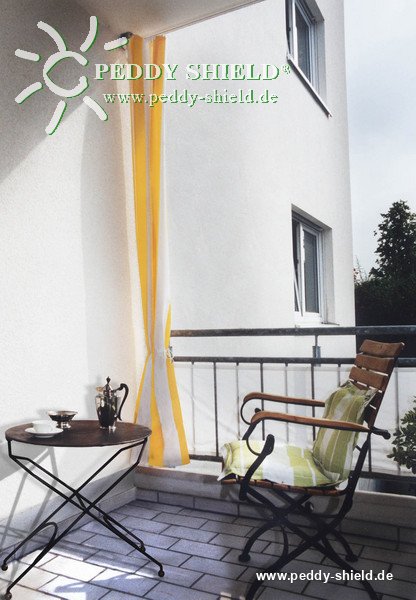 Senkrecht-Sonnensegel 230 x 140 cm - Farbe gelb-wei� - Blockstreifen senkrecht)