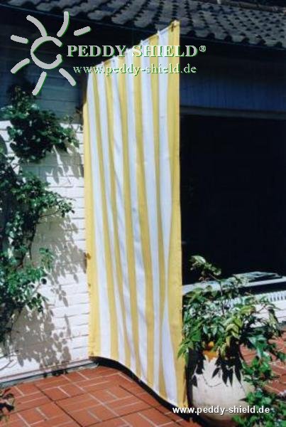 Senkrecht-Sonnensegel 230 x 140 cm - Farbe gelb-wei� - Blockstreifen senkrecht)