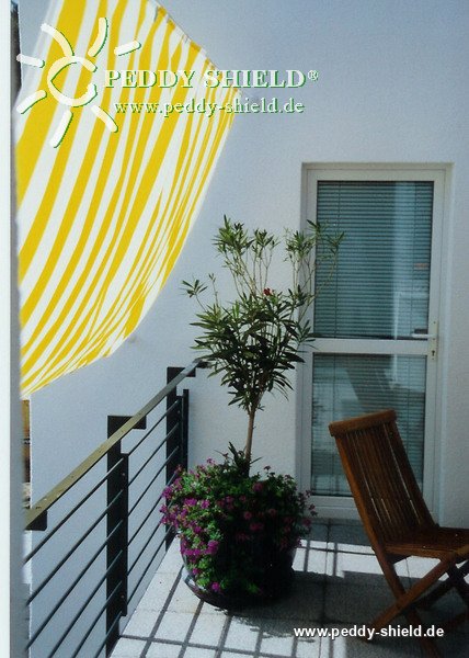 Sonnensegel 270 x 140 cm - Farbe gelb-wei� - Blockstreifen