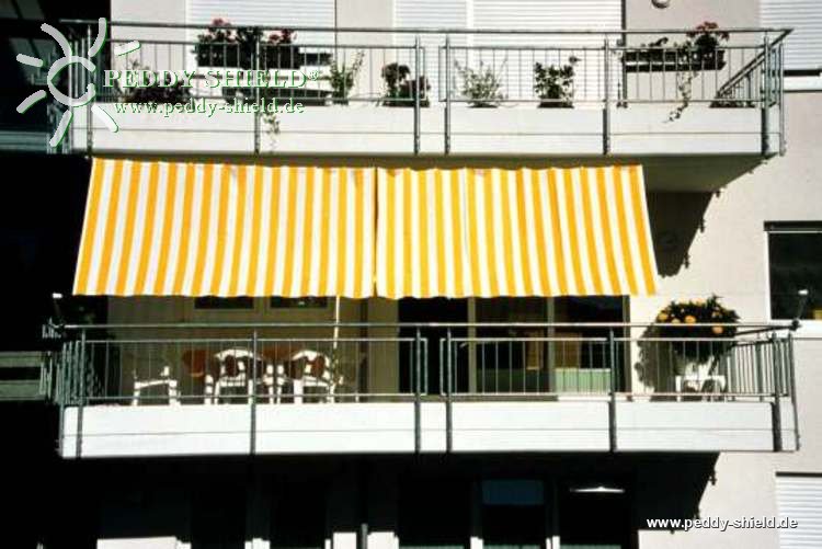 Sonnensegel 270 x 140 cm - Farbe gelb-wei� - Blockstreifen