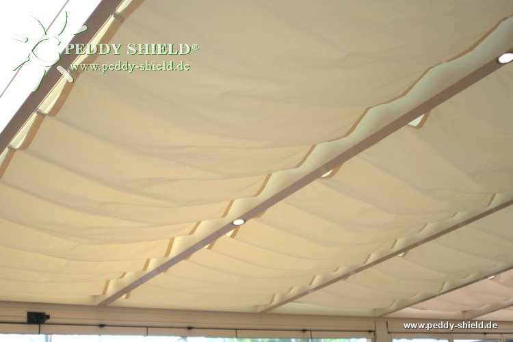 Sonnensegel Glasdach   -    88 x 275 cm   -   uni hell elfenbein - ohne Laufhaken
