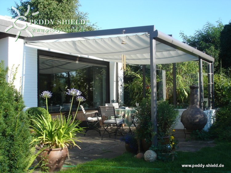 Sonnensegel Glasdach   -   88 x 330 cm   -   uni hell elfenbein - mit 34x  Laufhaken + 2x Stoppern