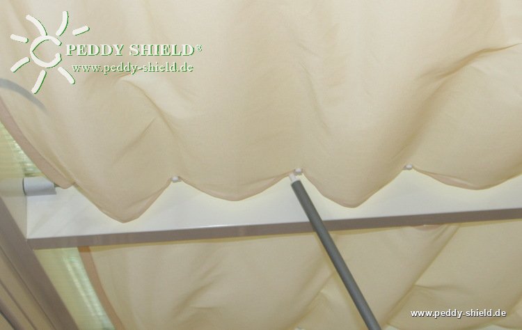 Sonnensegel Glasdach   -  88 x 220 cm   -   uni hell elfenbein - ohne Laufhaken