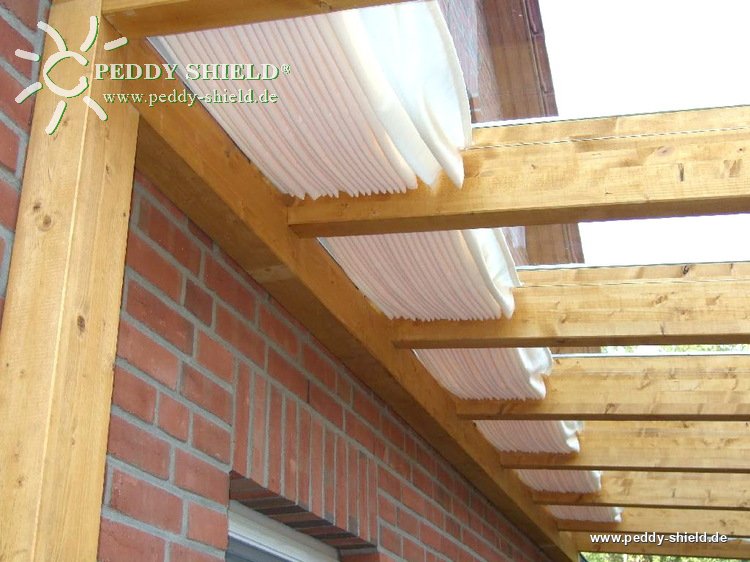 Sonnensegel Terrassendach  -  58 x 330 cm  -  uni wei� - ohne Laufhaken