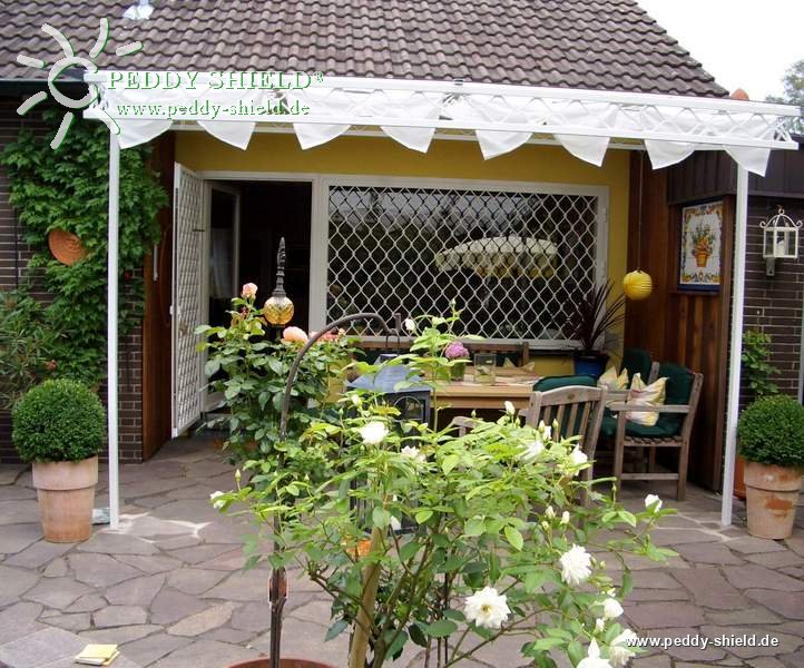  Sonnensegel Wintergarten - 96 x 220 cm - uni wei�  -  ohne Laufhaken