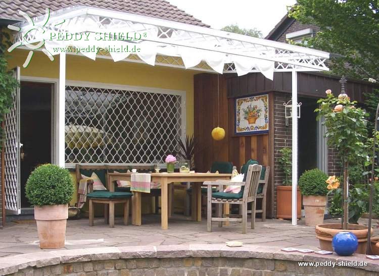 Sonnensegel Wintergarten - 96 x 275 cm - uni wei�  -  ohne Laufhaken