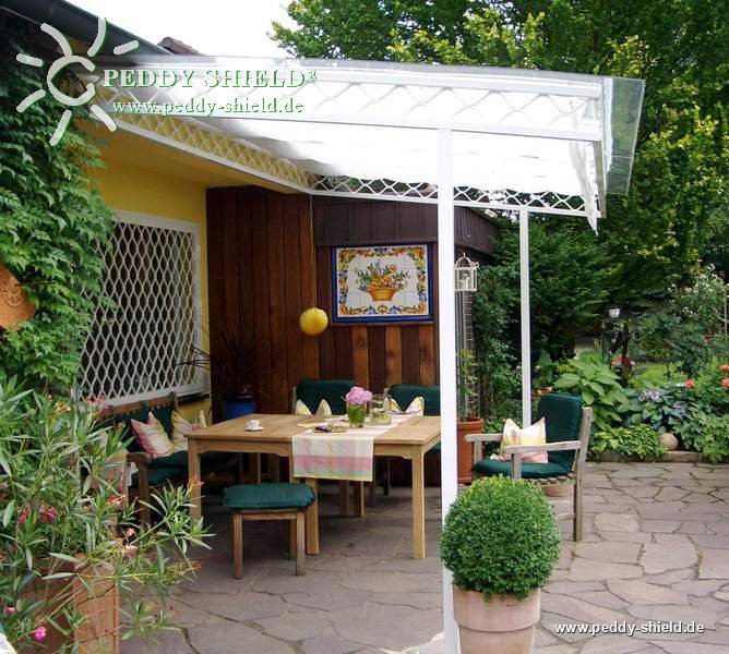 Sonnensegel Wintergarten -  96 x 330 cm - uni wei�  -  ohne Laufhaken
