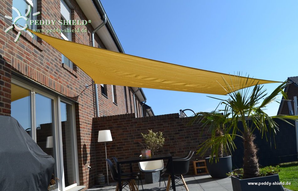 Vierecksonnensegel 3,6 x 3,6 m - offenes Schattierungsgewebe - Farbe weizen