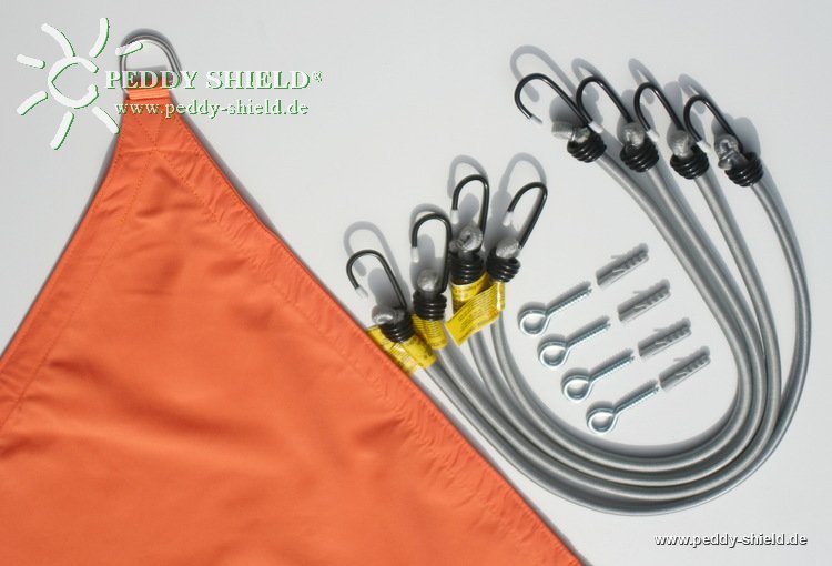 Vierecksonnensegel 3 x 4 m - Polyestergewebe - uni terracotta/orange - wasserabweisend