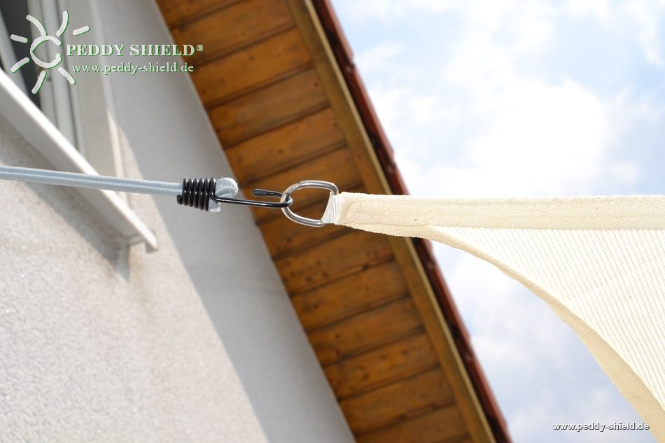 Vierecksonnensegel 4 x 5 m - offenes Schattierungsgewebe - Farbe  weizen