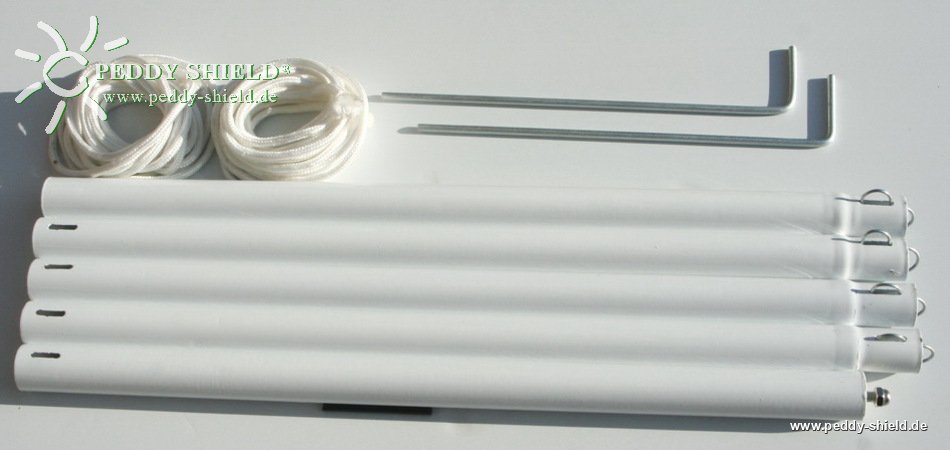 Zubeh�r:  Montagestab (schwer) 2,7 m hoch zum Ausspannen von Sonnensegeln mit elastischen Spanngurten