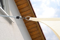 Vierecksegel konkav 4 x 5 m - offenes u. robustes Schattierungsgewebe aus HDPE - Farbe weizen - Wasser durchlssig