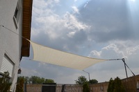 Vierecksegel konkav 4 x 5 m - offenes u. robustes Schattierungsgewebe aus HDPE - Farbe weizen - Wasser durchlssig