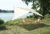 Camping-Freizeit-Sonnensegel (3) Vierecksegel 4 x 4 m - sandfarben - leicht aufgebaut als Sonnenschutz und Sichschutz
