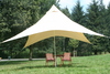 Camping-Freizeit-Sonnensegel (4) Pyramide 4 x 4 m - sandfarben als Sonnenschutz und Regenschutz fr die ganze Familie oder als Partyzelt im Garten