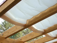 Sonnensegel Terrassen-berdachung 68 x 275 cm - uni wei  -  ohne Laufhaken