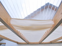 Sonnensegel Terrassendach 58 x 220 cm - uni wei - ohne Laufhaken