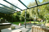 Sonnensegel berdachung Glas 88 x 330 cm  -  uni hell elfenbein - ohne Laufhaken