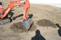 Kleinbagger f�r den Erdaushub 