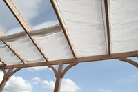 Sonnenschutzsegel Terrassenberdachung 91 x 220 cm - uni wei - mit 20x  Laufhaken + 2x Stopper - waschbar bei 40 C