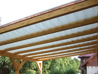 Sonnensegel berdachung - 68 x 220 cm - uni wei  - mit 20x  Laufhaken + 2x Stopper  - mit waschbaren Sonnensegeln