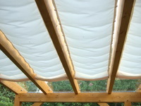 Sonnensegel berdachung - 68 x 220 cm - uni wei  - mit 20x  Laufhaken + 2x Stopper  - mit waschbaren Sonnensegeln