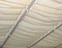 Sonnensegel Glasdach 88 x 220 cm - uni hell elfenbein - mit 20x Laufhaken + 2x Stopper