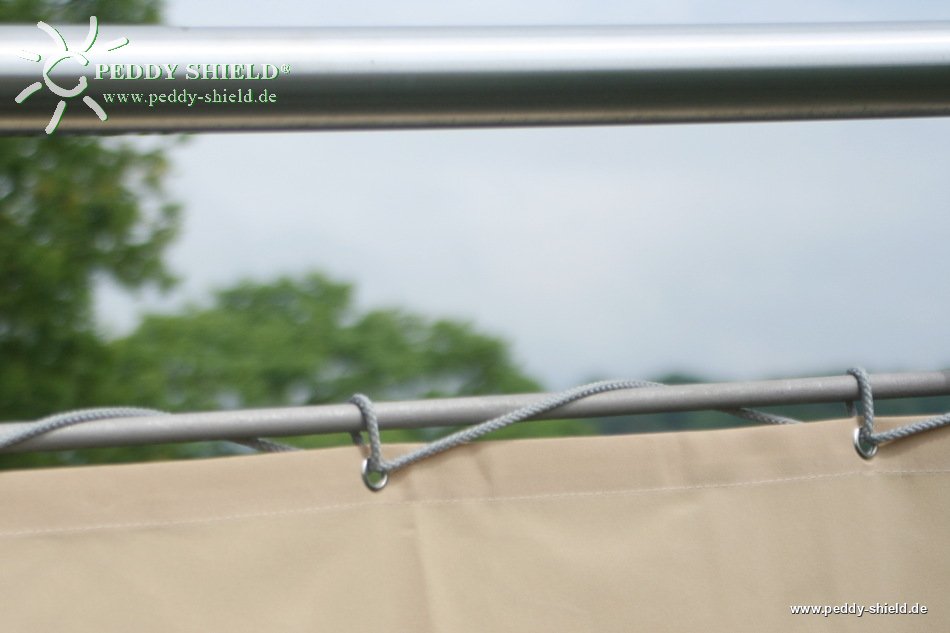 Balkonen und Terrassen Sichtschutz mit den Maßen 600 x 90 x 1 cm luftdurchlässige Balkonumspannung wetterbeständige Schutzplane zur Anbringung an Zäunen greemotion Balkonschutz aus hochwertigem Polyethylen Markise in der Farbe gra 