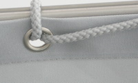 Ballenstoff Polyester 200 g/m2 breit - uni hell silbergrau fr Balkonverkleidung in Maanfertigung