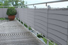 Balkonblende B75 x L300 cm - Farbe uni hell silbergrau - textiler Sichtschutz fr Balkon und Terrasse