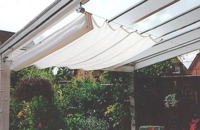 Beschattung Glasdach - innen - mit Sonnensegel 270 x 140 cm - grau 